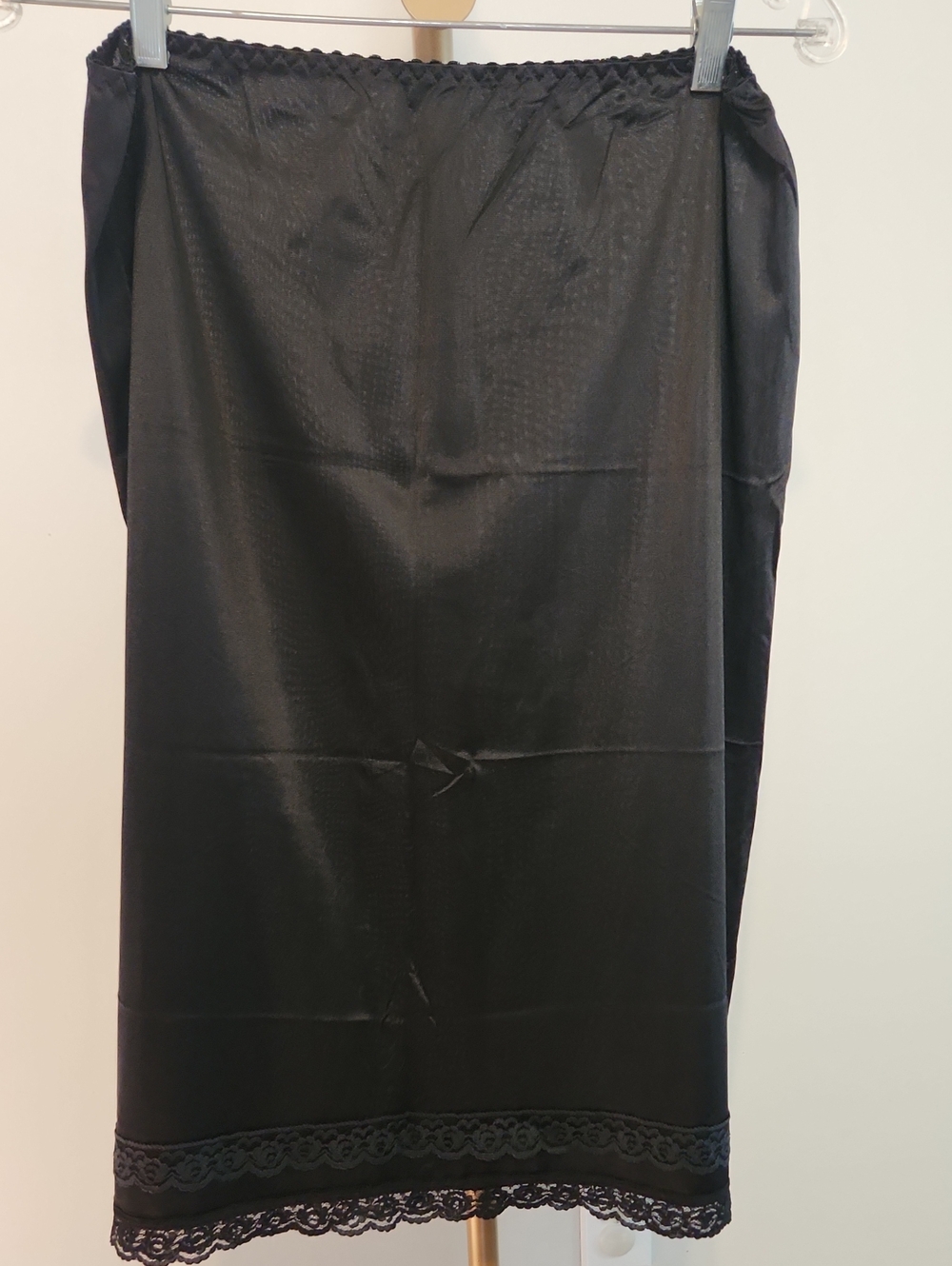 Vintage Black Half Slip with Lace Trim - Picture 2 of 5